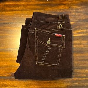 BCBG Maxazria brown corduroy /  Bootcut jeans Size 6. Low rise waist.